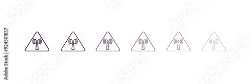 non ionizing radiation outline icon. Linear vector from health and medical concept. 6 different line style non ionizing radiation icon included thin, light, regular, medium, bold, black