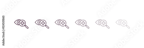 optometrist outline icon. Linear vector from health and medical concept. 6 different line style optometrist icon included thin, light, regular, medium, bold, black