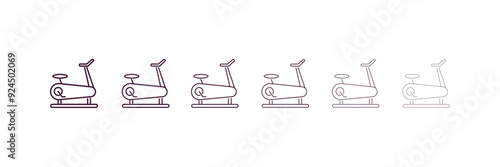 stationary bike outline icon. Linear vector from health and medical concept. 6 different line style stationary bike icon included thin, light, regular, medium, bold, black