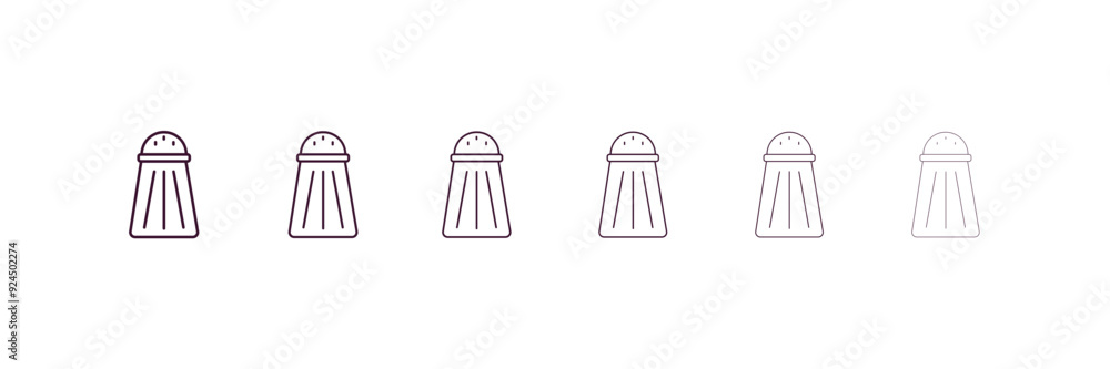 salt outline icon. Linear vector from health and medical concept. 6 different line style salt icon included thin, light, regular, medium, bold, black salt outline icon. Linear vector from health and medical concept. 6 different line style salt icon included thin, light, regular, medium, bold, black