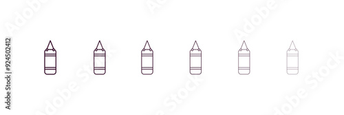 punching bag outline icon. Linear vector from health and medical concept. 6 different line style punching bag icon included thin, light, regular, medium, bold, black