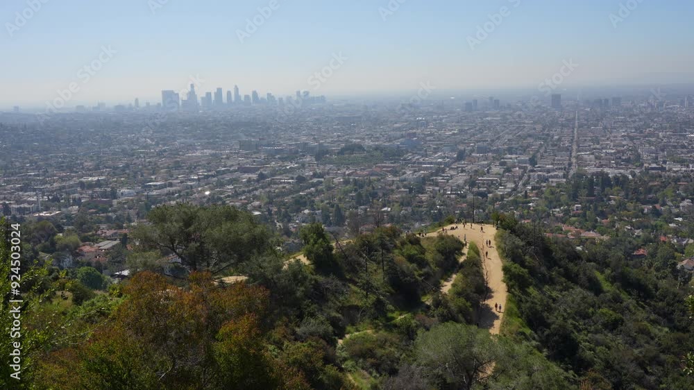 Hollywood Hills Hiking Trail Overlooking Los Angeles Hollywood Hills Hiking Trail Overlooking Los Angeles