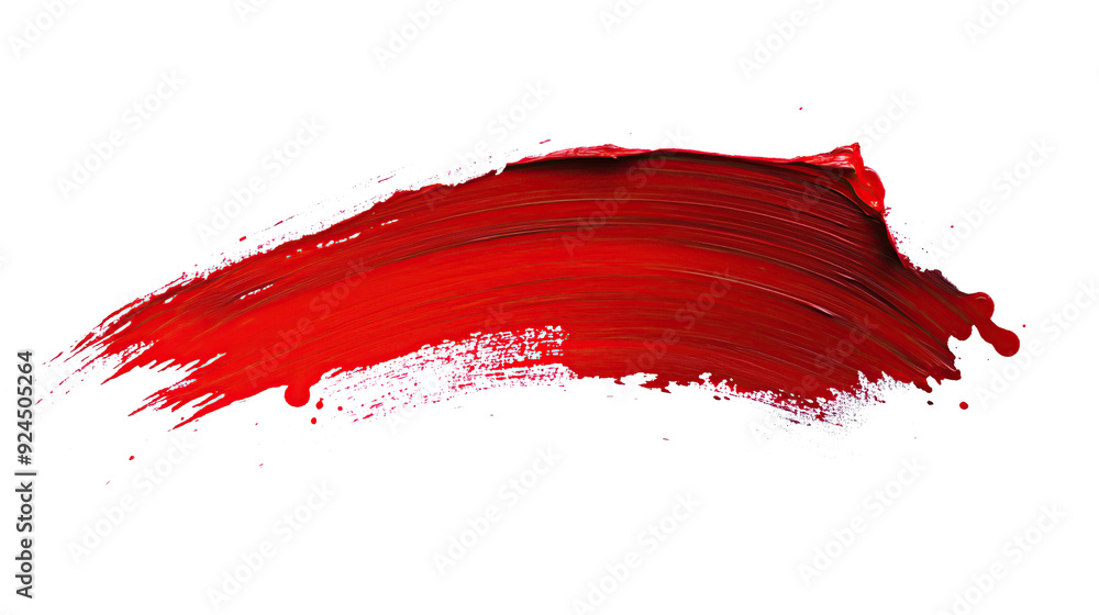 red brush stroke on transparent background