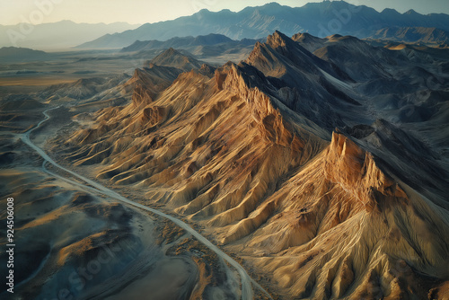 Aerial view of desert