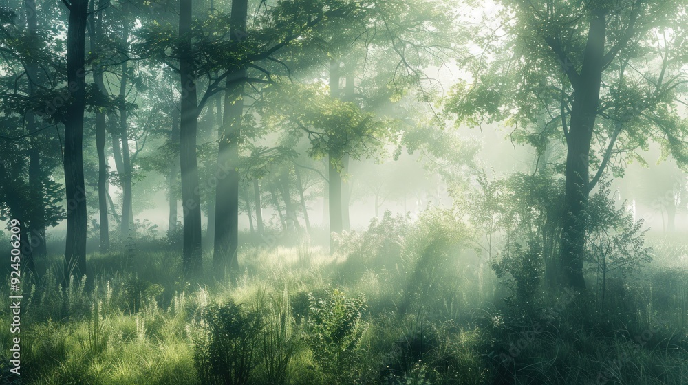 Obraz premium Misty Forest Morning