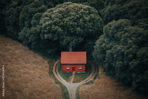 Aerial view of farm
