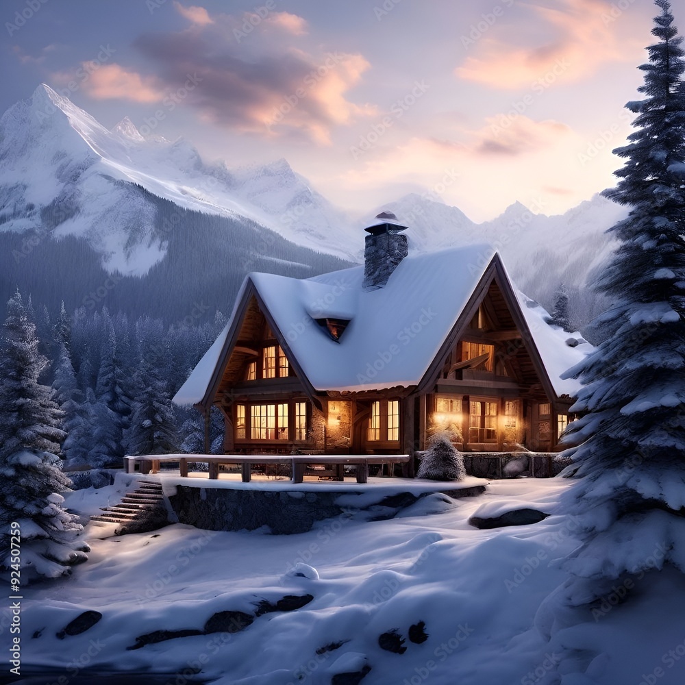 Fototapeta premium house in the mountains