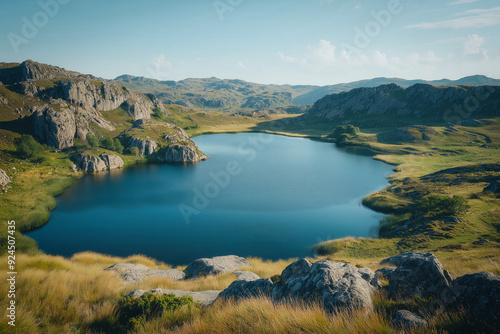 Aerial view of lake