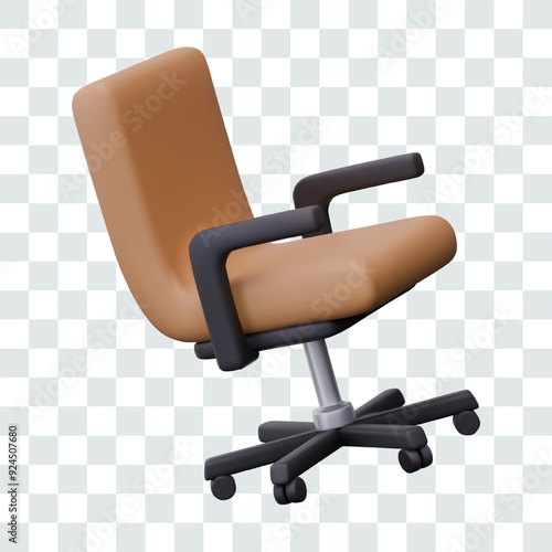 Comfortable office chair in realistic style. Furniture for working at computer desk