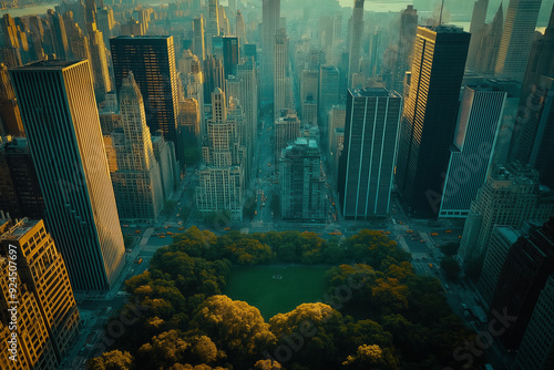 Aerial view of manhattan