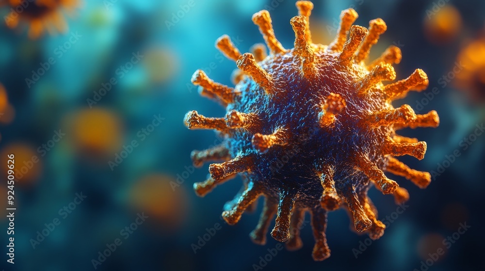 Detailed Closeup of Virus Particle in Vivid Colors Detailed Closeup of Virus Particle in Vivid Colors
