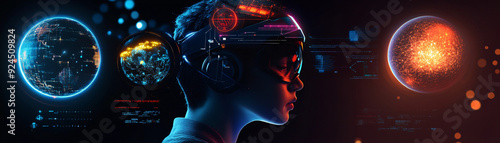 A glowing AI-powered personalized learning platform with adaptive content and interactive tutorials