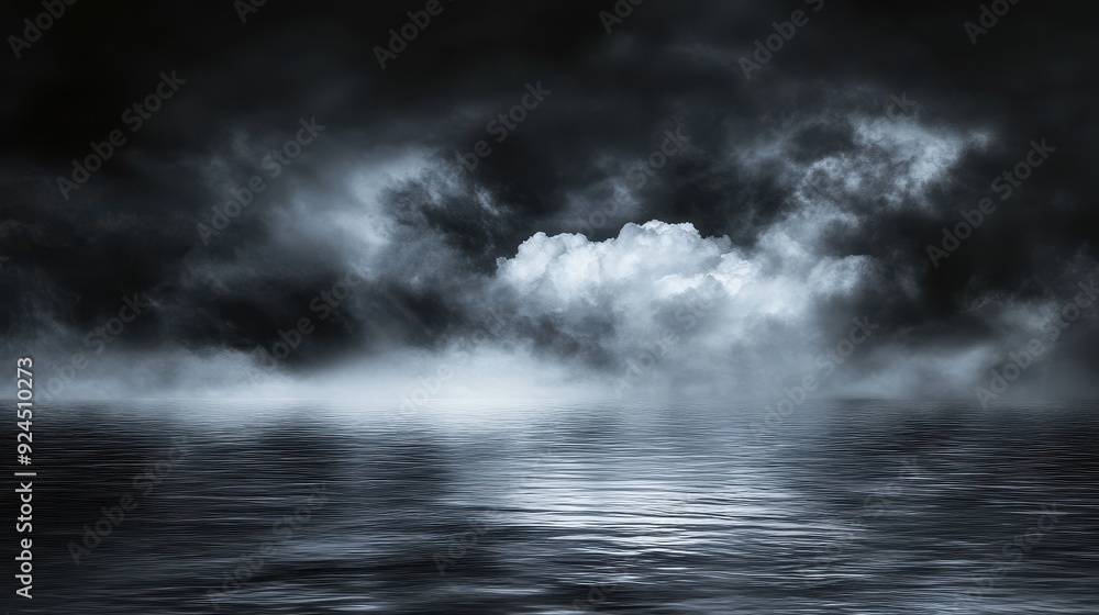 Dramatic Cloudy Sky Over Rippling Water. Dramatic Cloudy Sky Over Rippling Water.