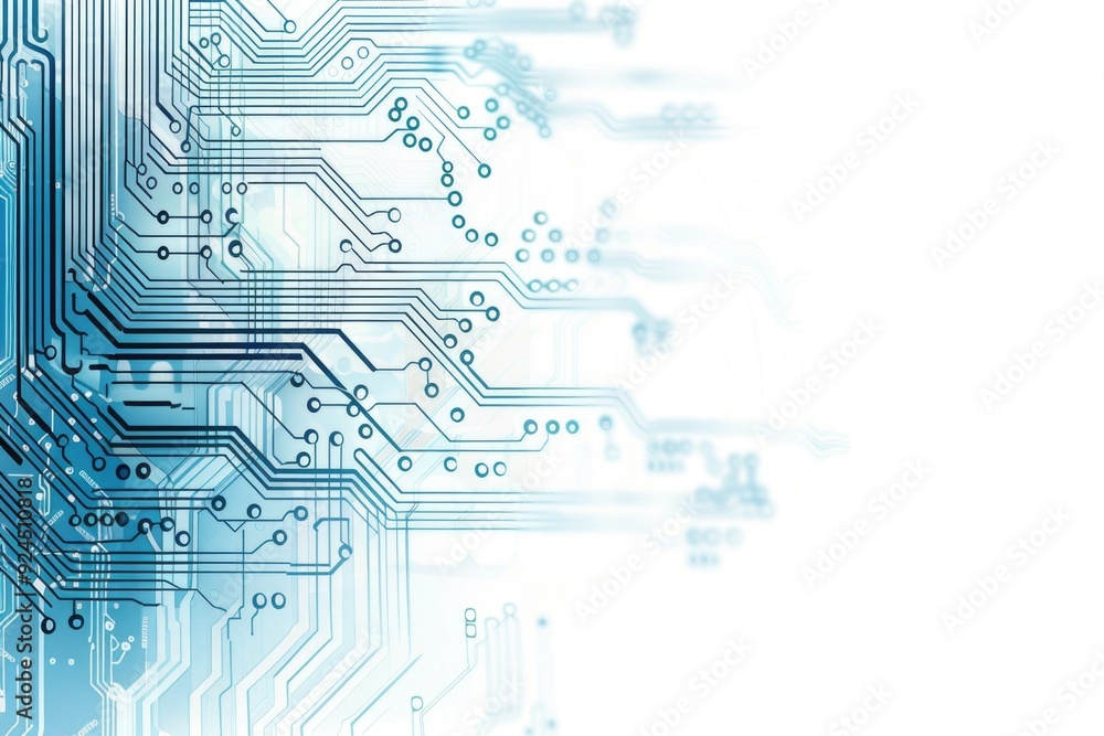 Fototapeta premium A detailed view of electronic components on a motherboard