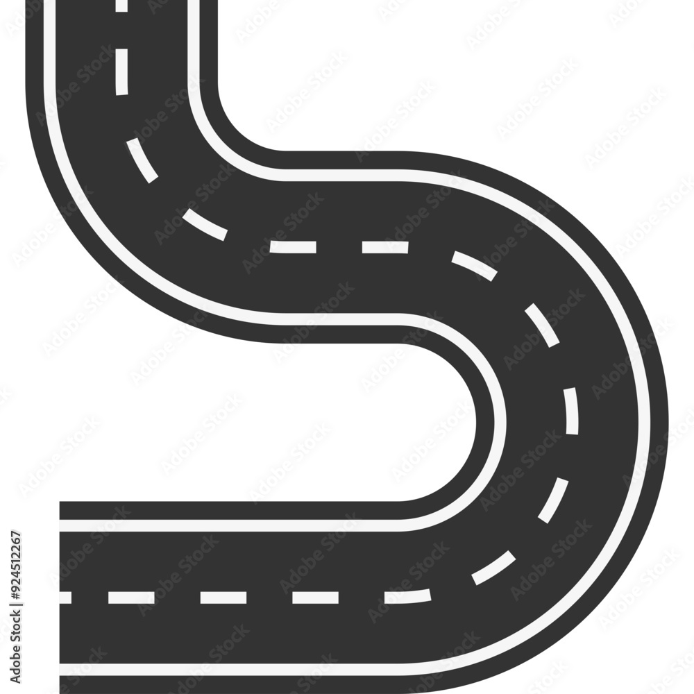 Fototapeta premium Curved Asphalt Road