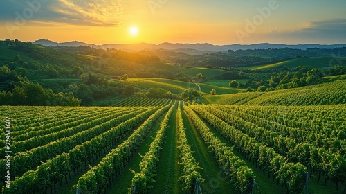 Wallpaper Mural Vineyard Sunset. Torontodigital.ca
