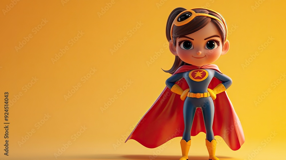 3D Cartoon Girl Dressed as a Superhero 3D Cartoon Girl Dressed as a Superhero