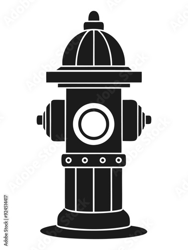 Black silhouette emergency fire hydrant pressure icon and vector illustration isolated on a white background