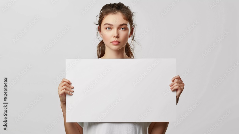 adult people holding blank white papper for mockup design adult people holding blank white papper for mockup design