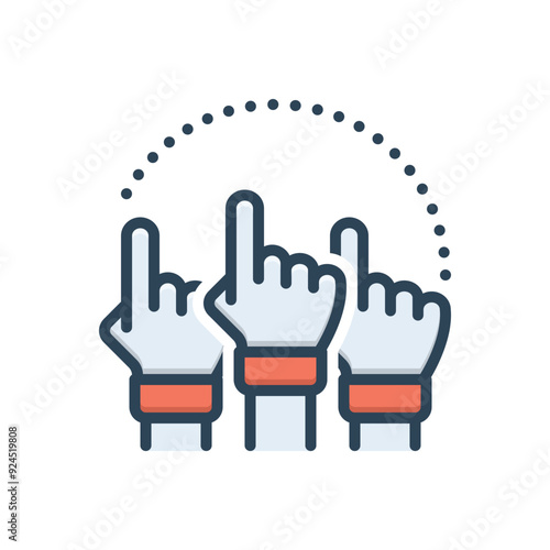 Color illustration icon for democracy
