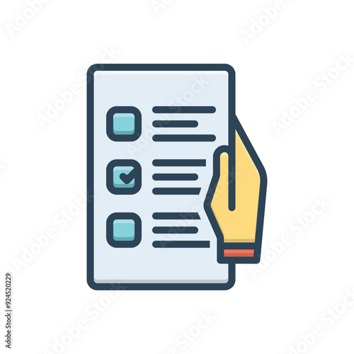Color illustration icon for referendum