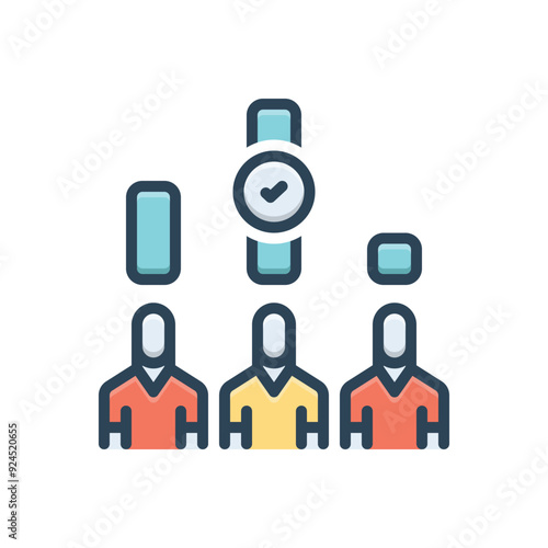 Color illustration icon for choice