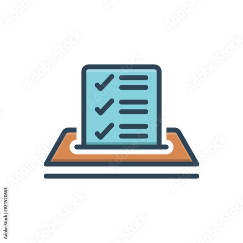 Color illustration icon for checkmark