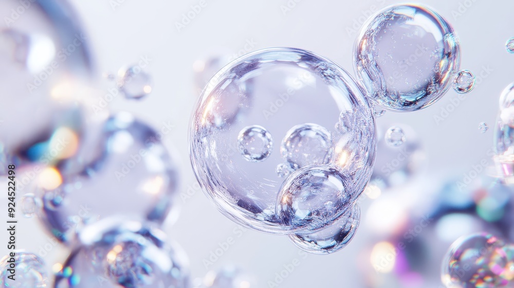 Abstract iridescent bubbles on a light background. Abstract iridescent bubbles on a light background.