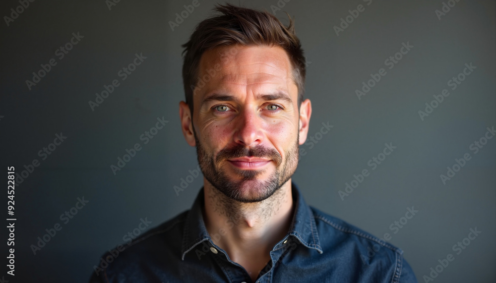 Portrait of Confident Young Man with Casual Expression Against Neutral Background Portrait of Confident Young Man with Casual Expression Against Neutral Background