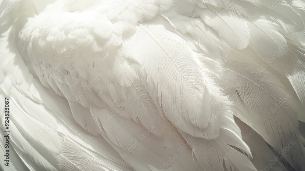 Fototapeta premium Close Up White Feathers Texture.