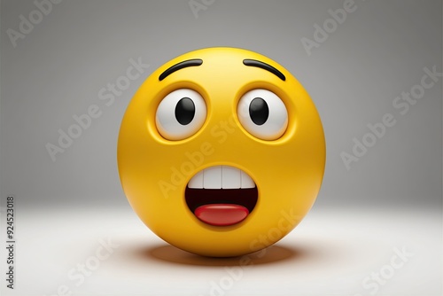 Stunning 3D Emoji of Surprise in Bright Yellow Color