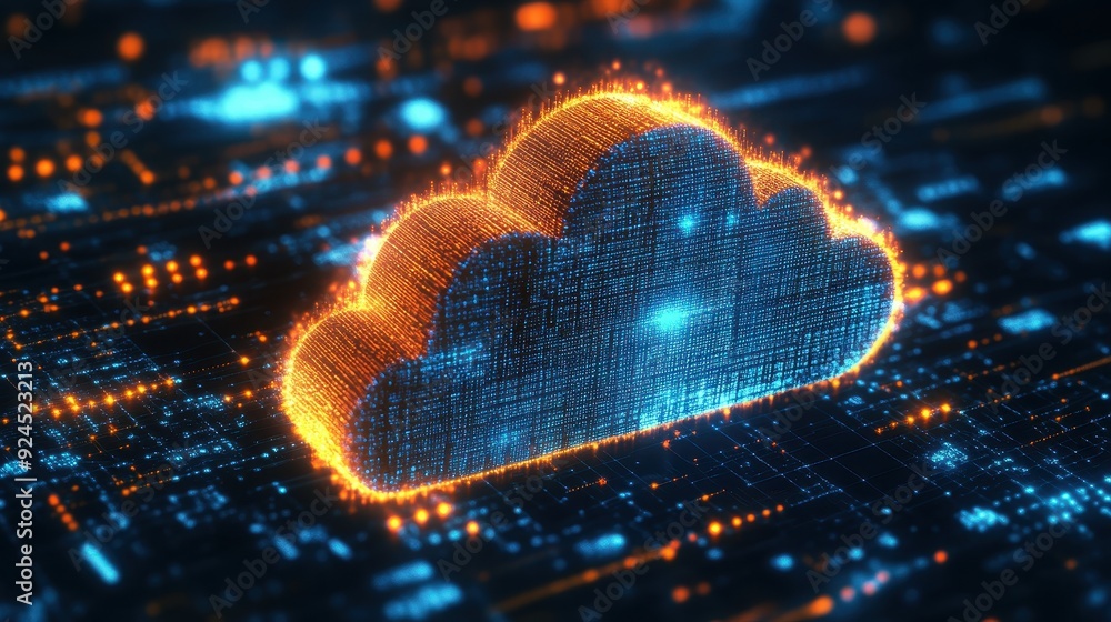 Digital Cloud Computing Concept. Digital Cloud Computing Concept.