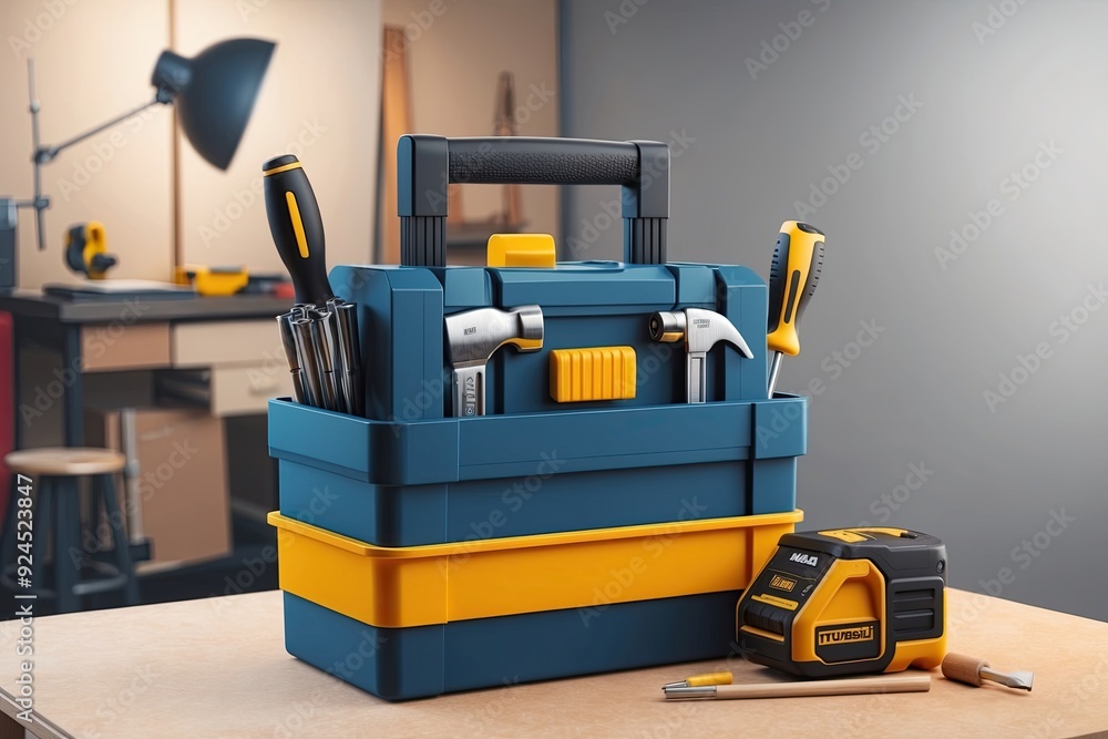 3D Tradesman Toolbox Icon in Studio Environment 3D Tradesman Toolbox Icon in Studio Environment
