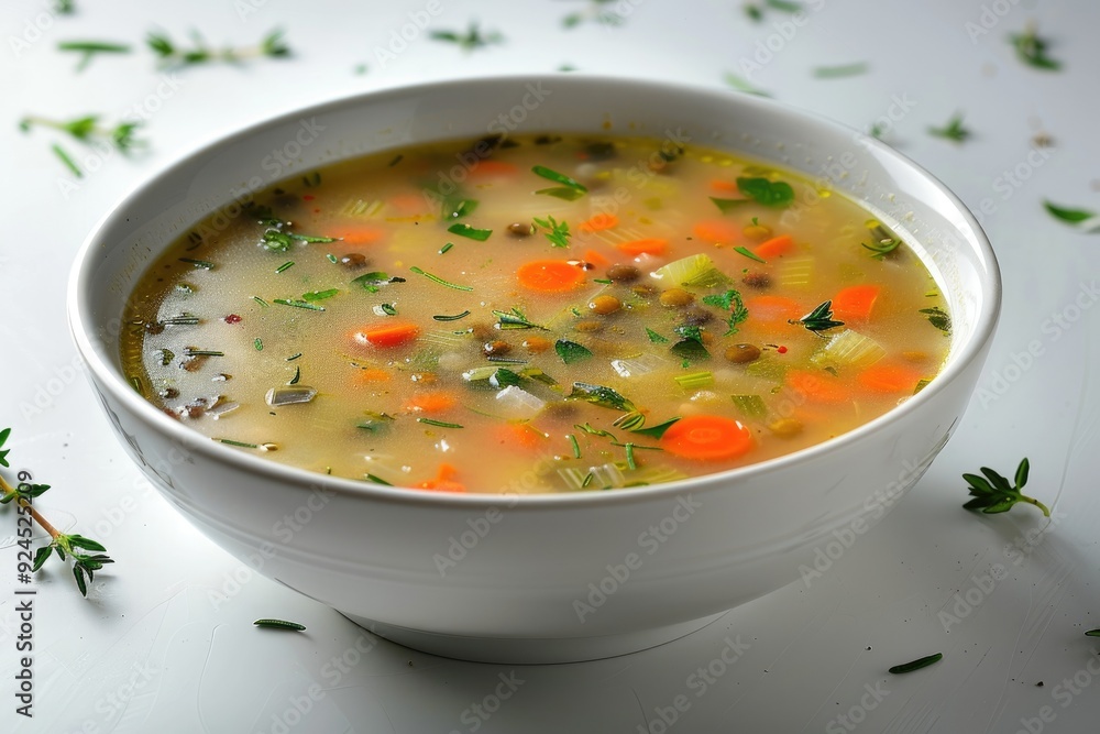A bowl of vegetable soup with colorful ingredients, perfect for a healthy meal. A bowl of vegetable soup with colorful ingredients, perfect for a healthy meal.