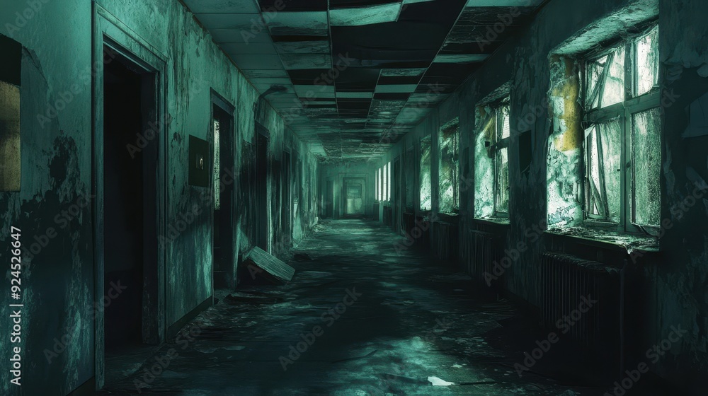 Abandoned Hallway. Abandoned Hallway.
