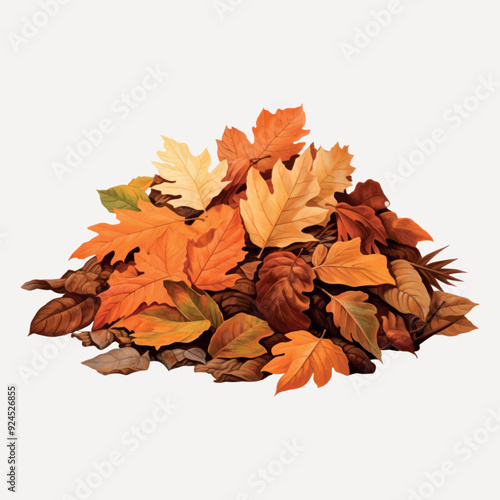 Autumn leaves pile illustration