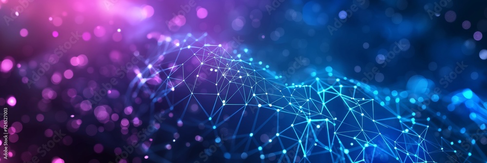 A vibrant digital representation of network connections with a bokeh effect showcasing blue and purple hues, evoking a sense of technology and innovation. A vibrant digital representation of network connections with a bokeh effect showcasing blue and purple hues, evoking a sense of technology and innovation.