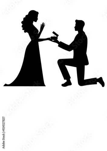 marriage proposal vector