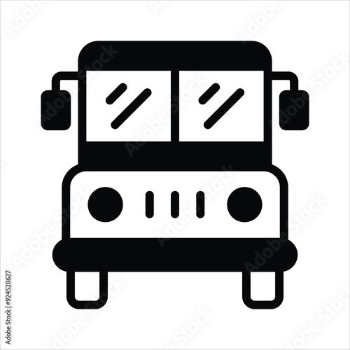School bus owned, leased, contracted to, or operated by a school, customizable vector