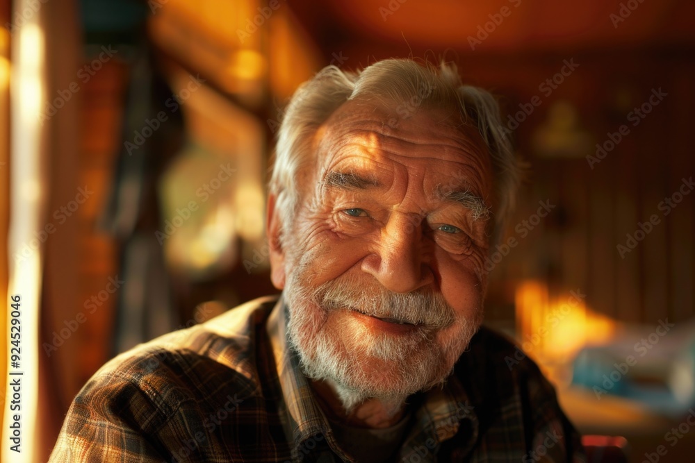 A man wearing a plaid shirt and a beard, possibly in an outdoor setting A man wearing a plaid shirt and a beard, possibly in an outdoor setting