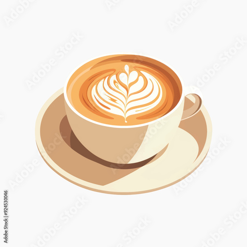 Artistic latte with beautiful foam