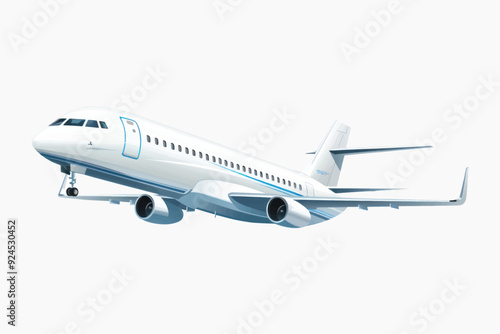 Modern commercial passenger airplane flying