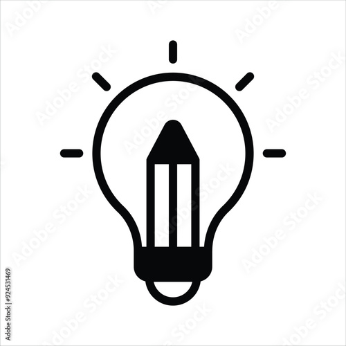 Download this premium vector of creative writing, creative idea icon