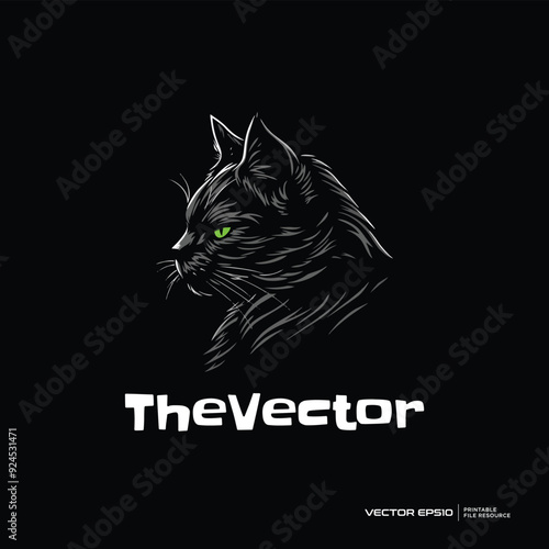 Head cat mascot, vector, logo, character, cartoon, illustration, eps10