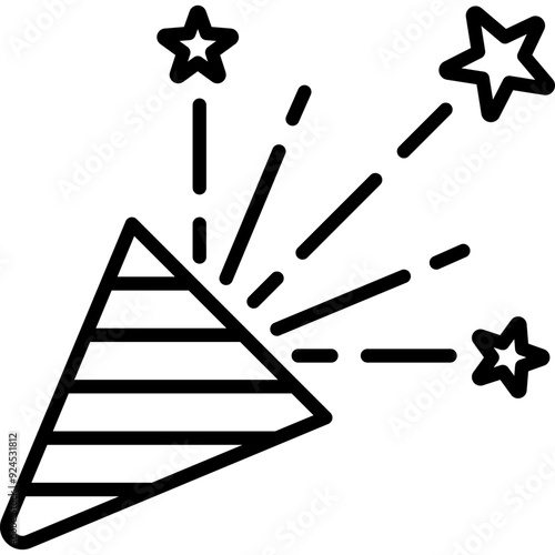 Confetti Firework Flat Icon. Merry Christmas and Happy New Year