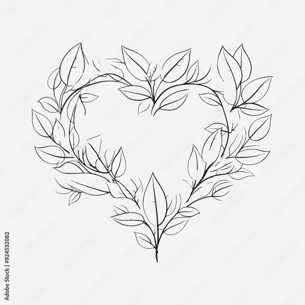 Heart-shaped leafy design Heart-shaped leafy design