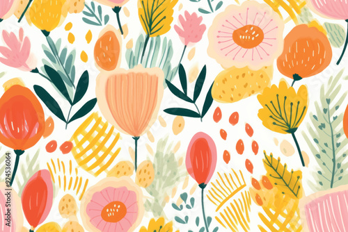 Colorful floral pattern illustration