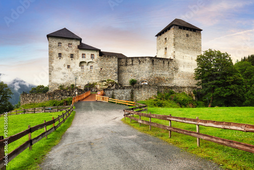 Quadro su tela Kaprun Castle at sunrise - medieaval fortress built in the 12th century, Kaprun, Austria