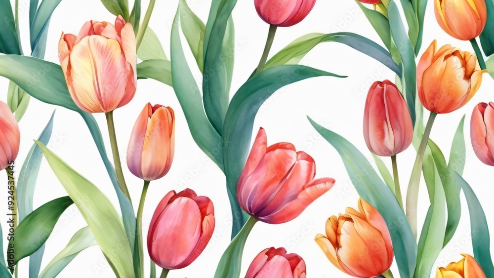 watercolor background of beauty tulip flowers watercolor background of beauty tulip flowers