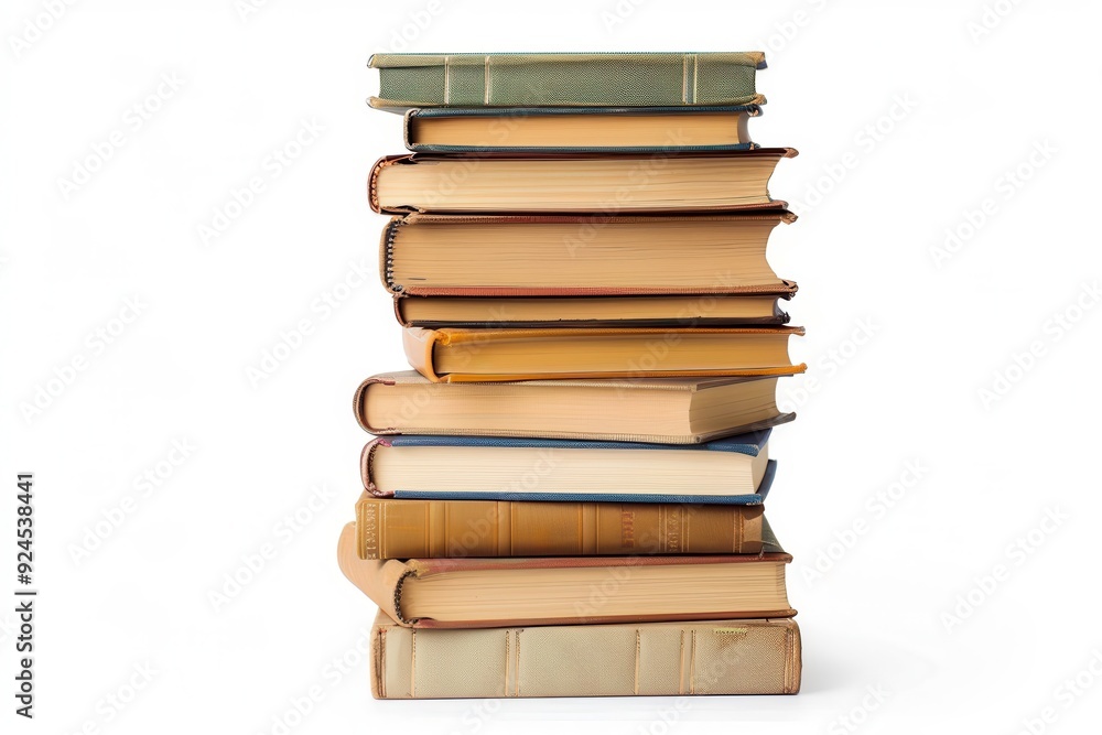 Stack Of Book. Collection of Books on White Background for Education and Reading Stack Of Book. Collection of Books on White Background for Education and Reading